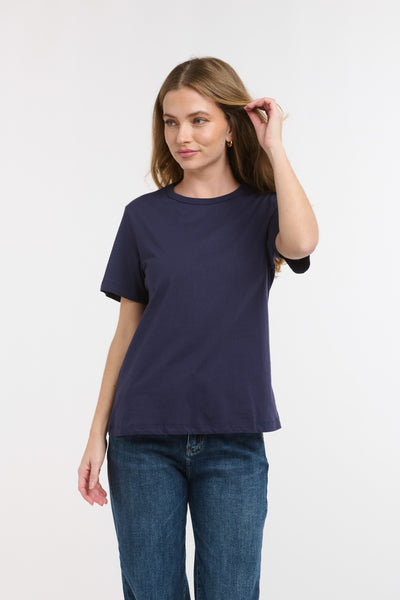 Crew Neck Tee - Navy