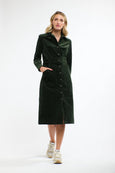 Mansfield Cord Dress -Hunter Green