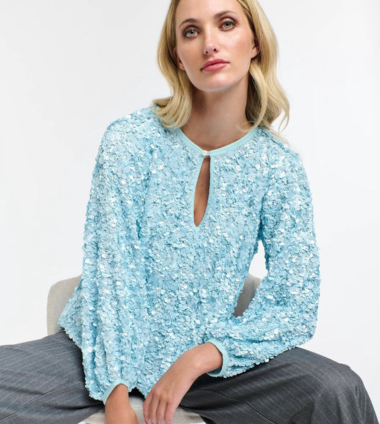 Elsa Sequins Top ice blue