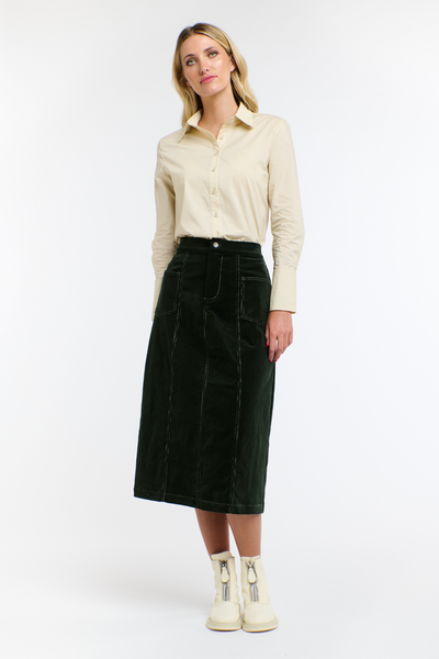 Bonnie Cord Skirt - Hunter Green