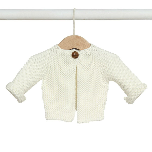 Elf Garter Stitch Cardi - Ivory