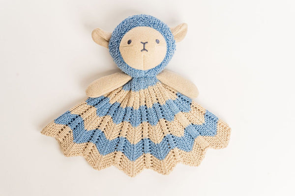 Snuggle Knit Sheep Comforter - Blue