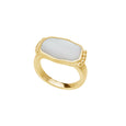 Aphrodite Goddess Mother of Pearl Ring 18kt plate