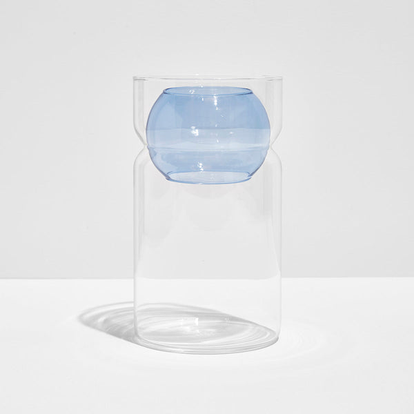 Balance Vase - Clear & Blue