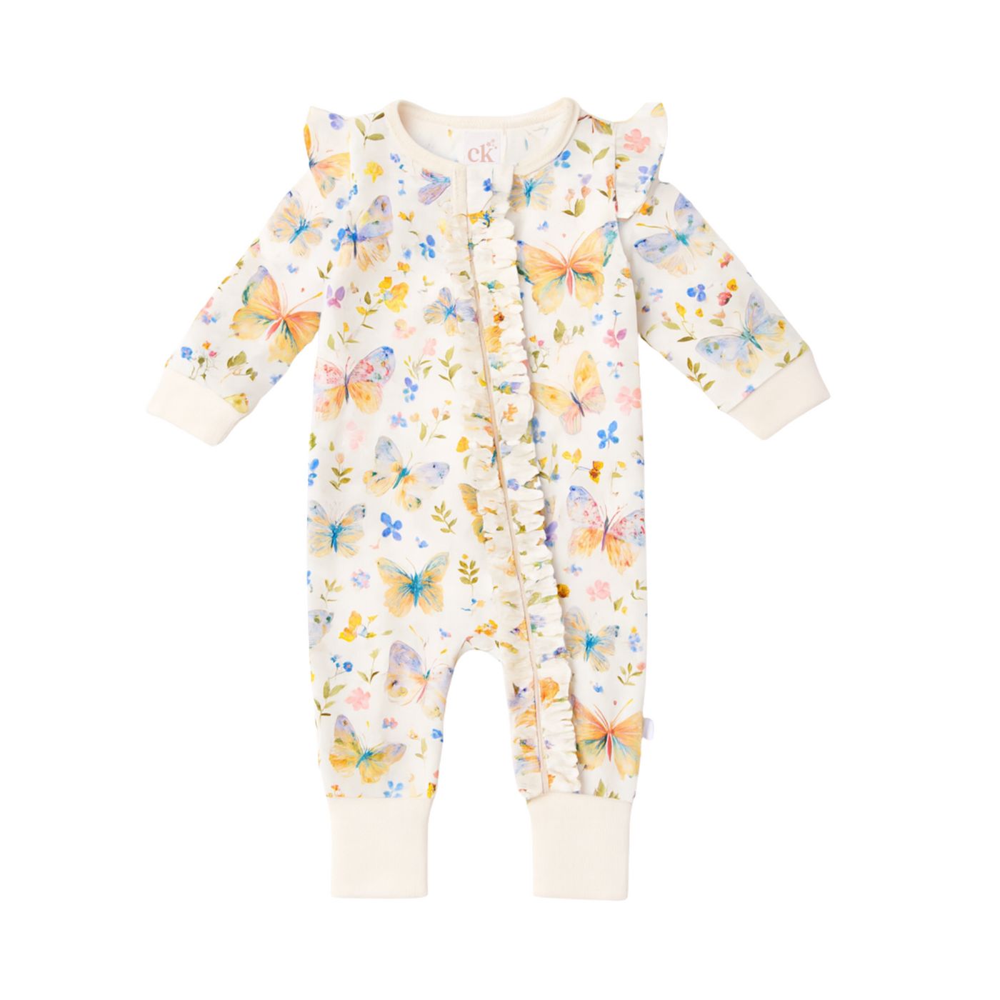 Butterfly Blooms - Bamboo Zipsuit