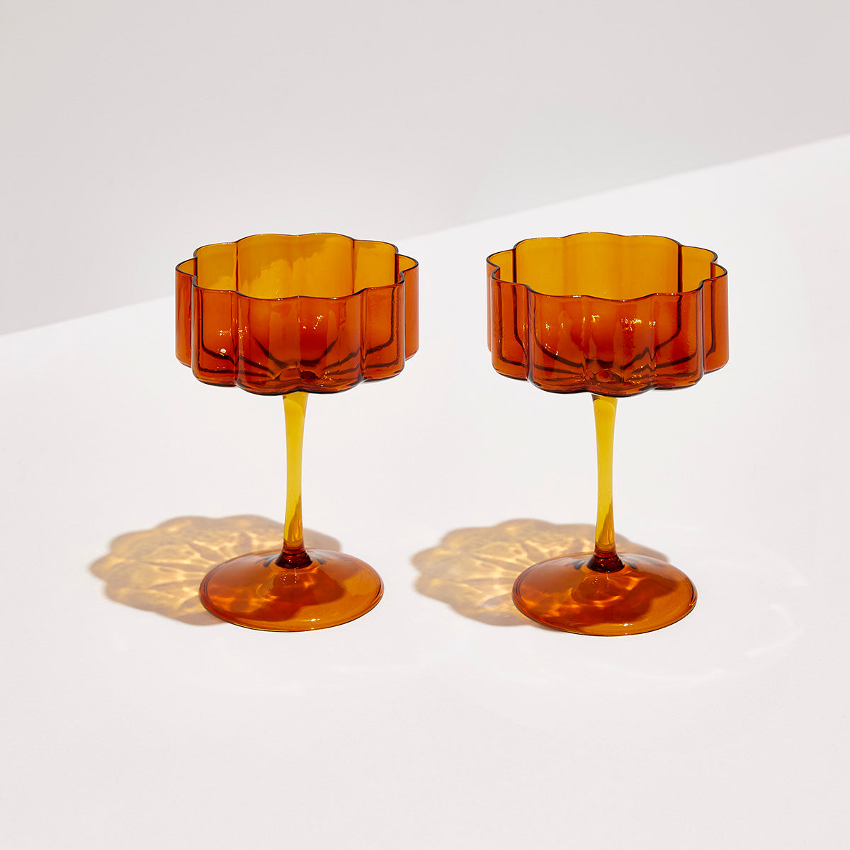 Wave Coupe- set of 2 Amber