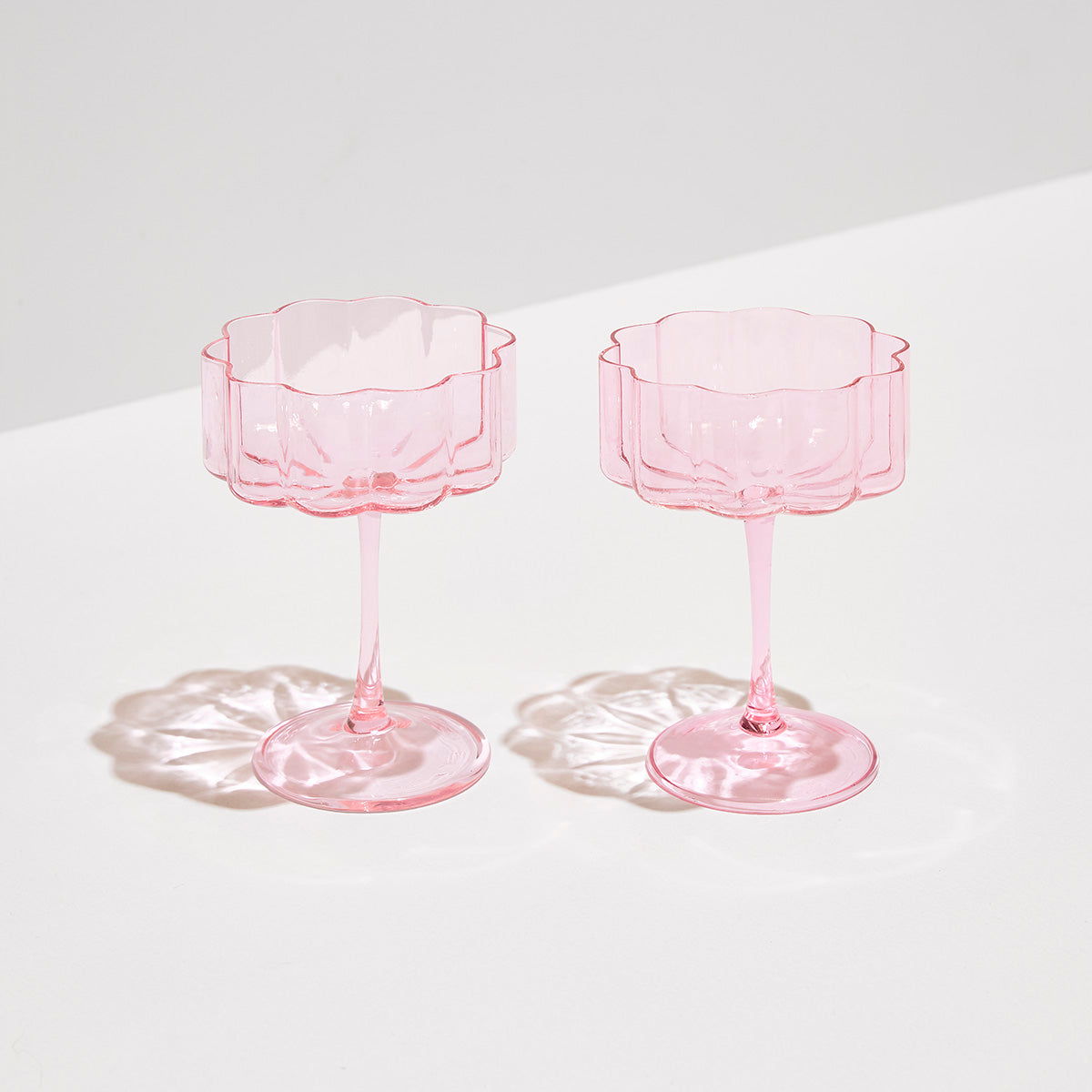 Wave Coupe- set of 2 pink