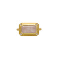 Rose Quartz Ring with White Topaz - 18 kt Gold Plate