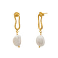 Eterna Baroque Pearl Earrings - 18 kt Gold Plate