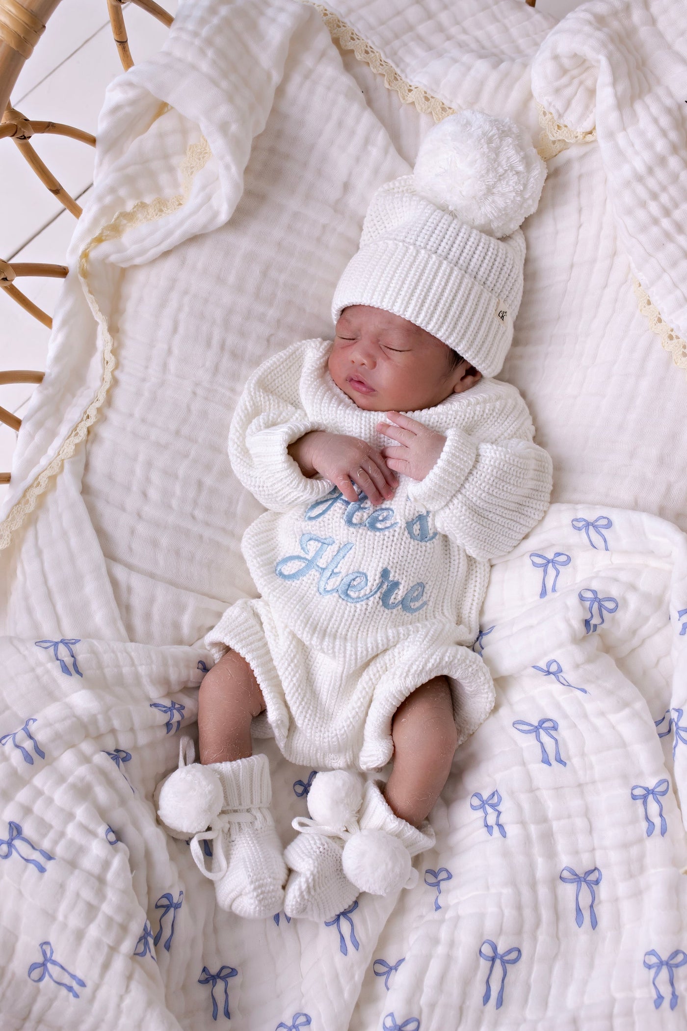 He's Here Chunky Knit Romper