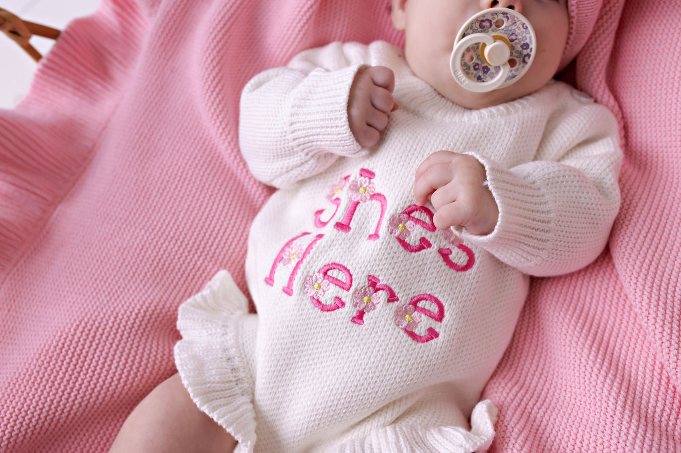 She's Here Floral Knit Romper