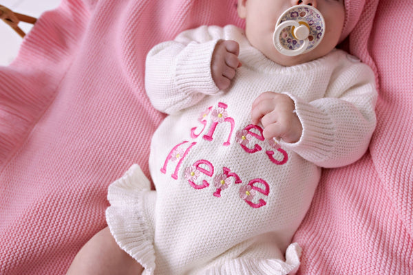 She's Here Floral Knit Romper