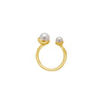 Riviera Double Pearl Ring - 18kt Gold Plate