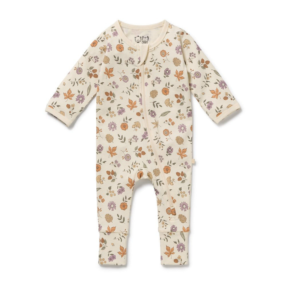 Maple glow Organic Zipsuit with Feet