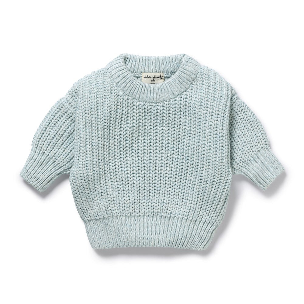 Organic Knit Jumper - Cloud Blue
