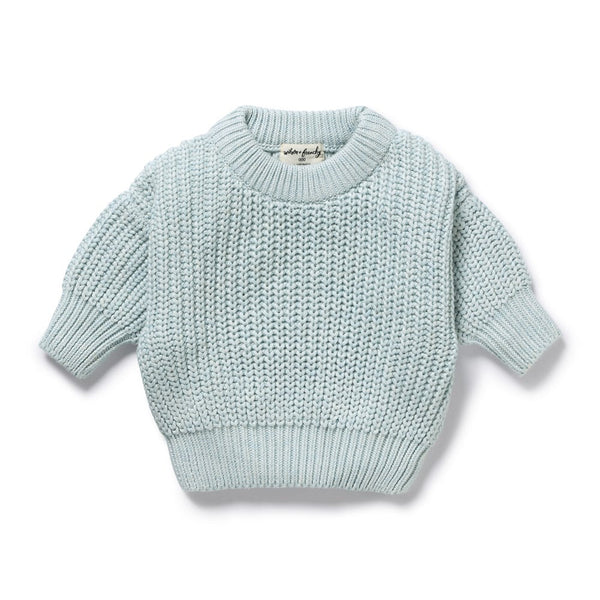 Organic Knit Jumper - Cloud Blue