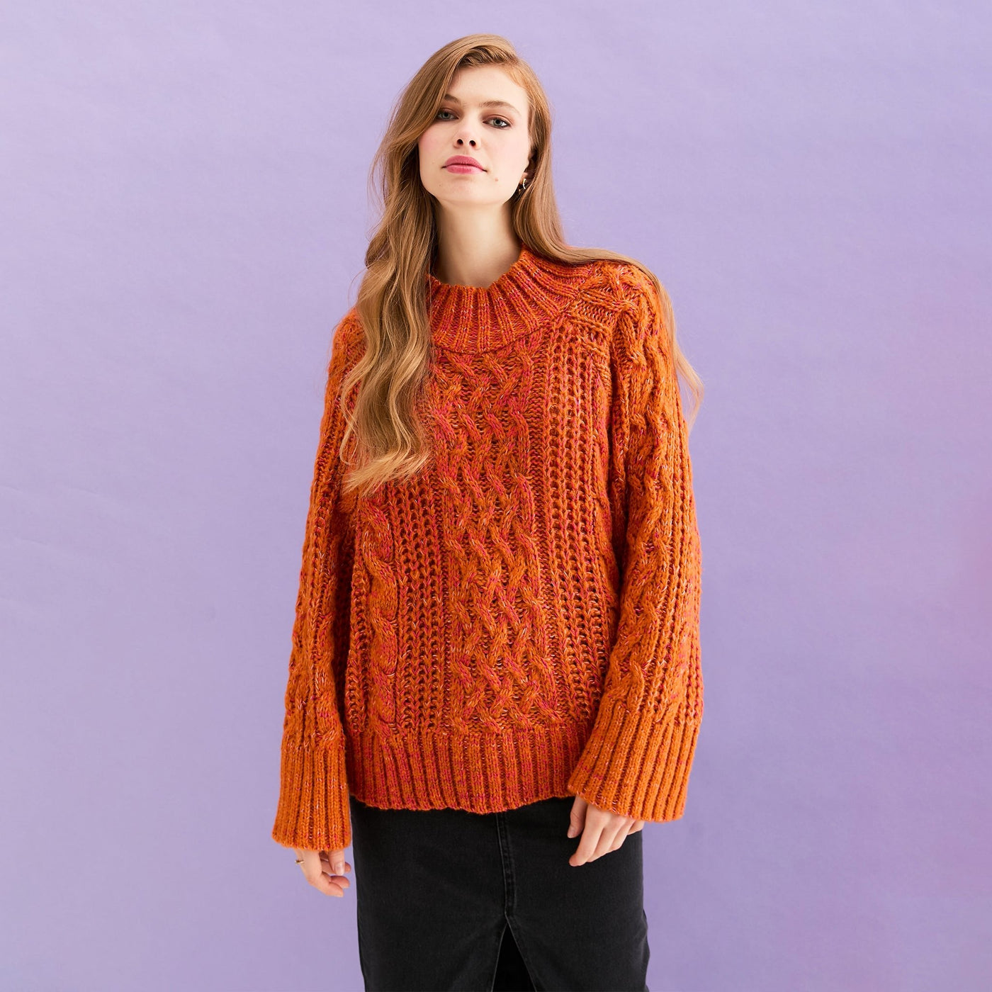 Sarah High Neck Jumper - Orange